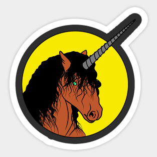 Brown Unicorn Sticker